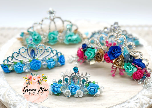 Silver Semi Custom Small Tiaras with Comb