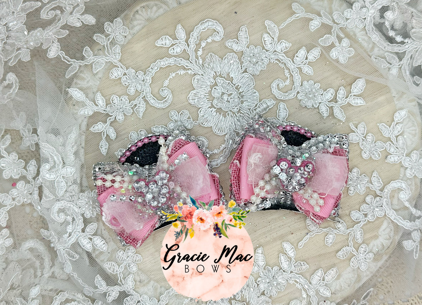 Pink Glitz Minnie Ears