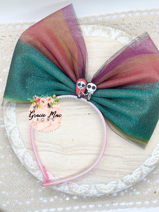 Nightmare before Christmas large Tulle Bow