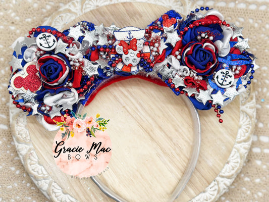 Cruise Custom Minnie Ear Set with Blooms